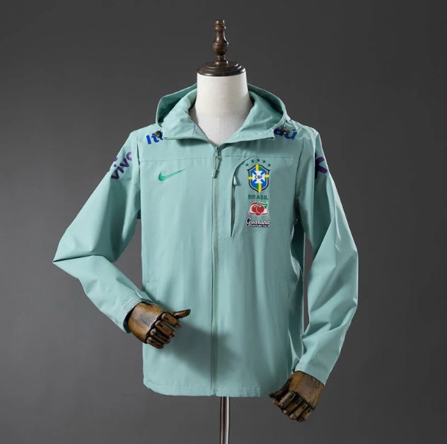 Veste Brésil Coupe-Vent Verte 2024 2025