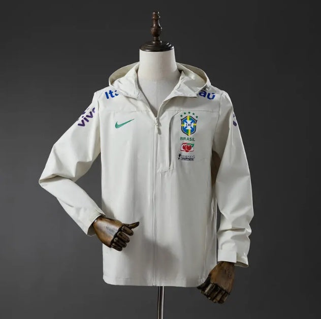 Veste Brésil Coupe-Vent Blanche 2024 2025