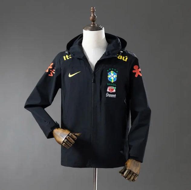 Veste Brésil Coupe-Vent Noire 2024 2025