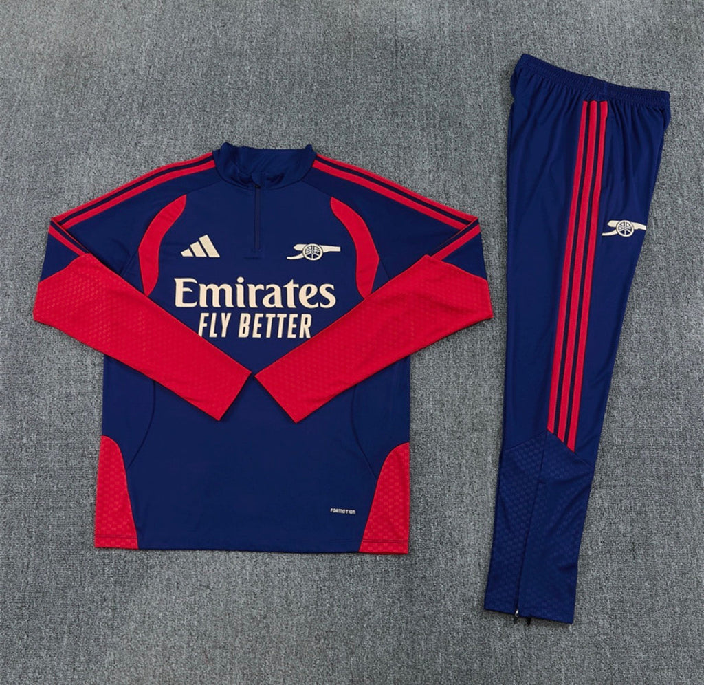 Ensemble Arsenal – Manches Longues 2026/27 (Rayures Marine)