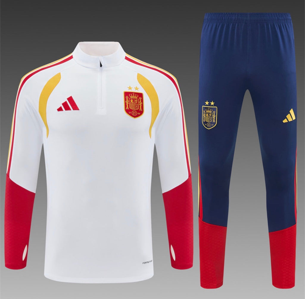Ensemble Espagne – Manches Longues 2026/27 (Blanc)