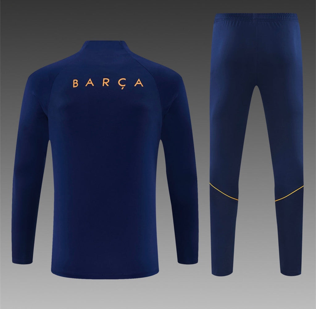 Ensemble FC Barcelone – Manches Longues 2026/27 (Marine/Bordeaux)