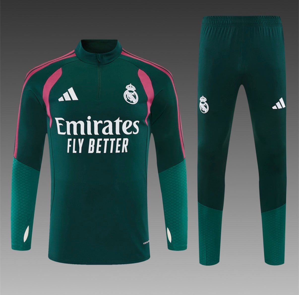 Ensemble Real Madrid Manches Longues vert - face