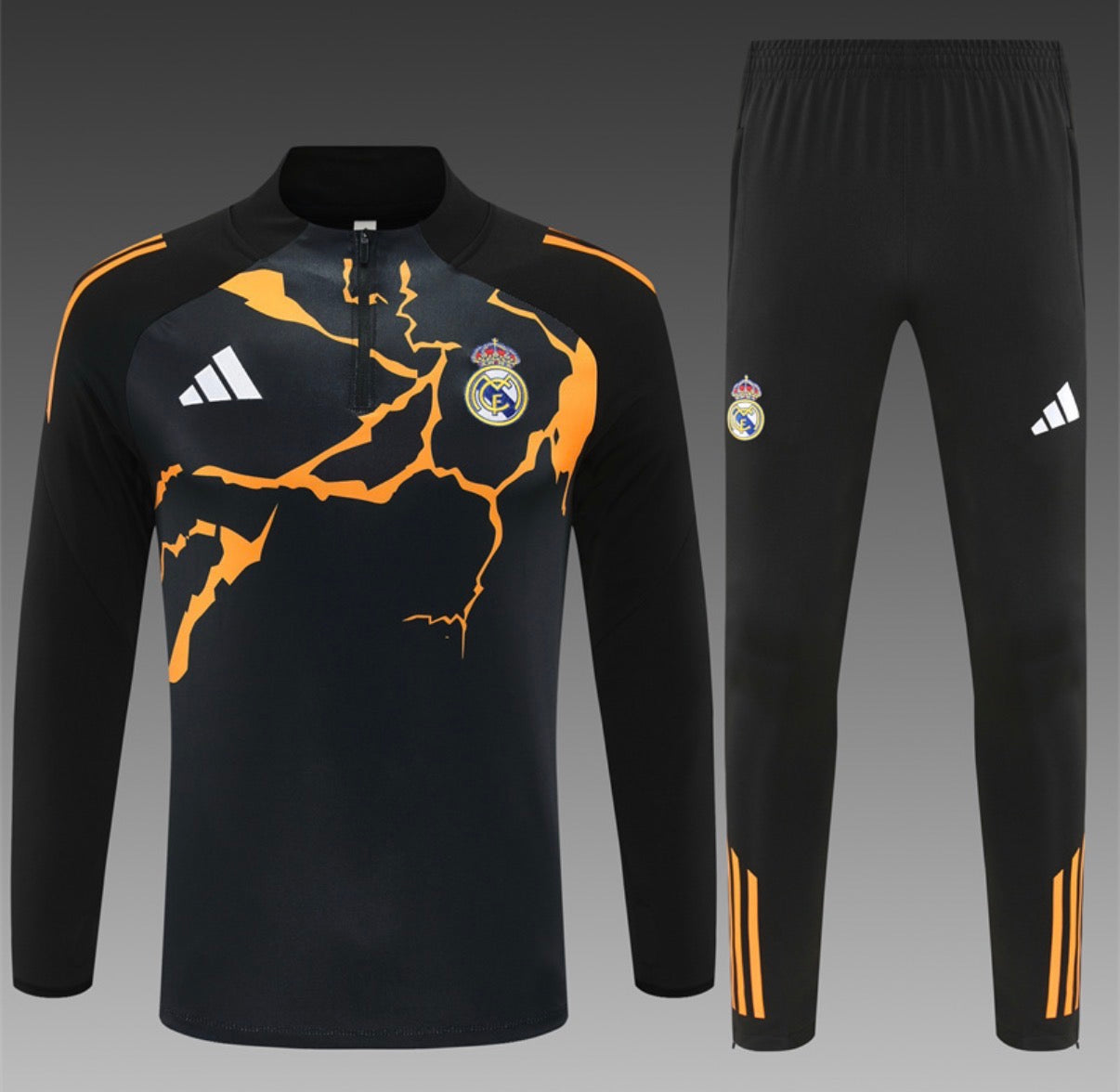 Ensemble Real Madrid Manches Longues noir crackle - face