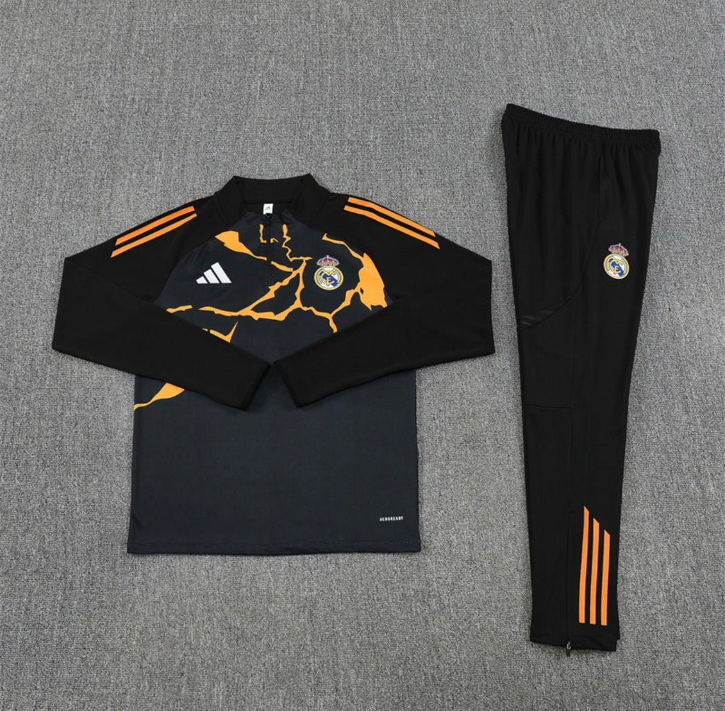 Ensemble Real Madrid Manches Longues noir crackle - à plat