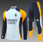 Ensemble Real Madrid blanc marine Manches Longues - face
