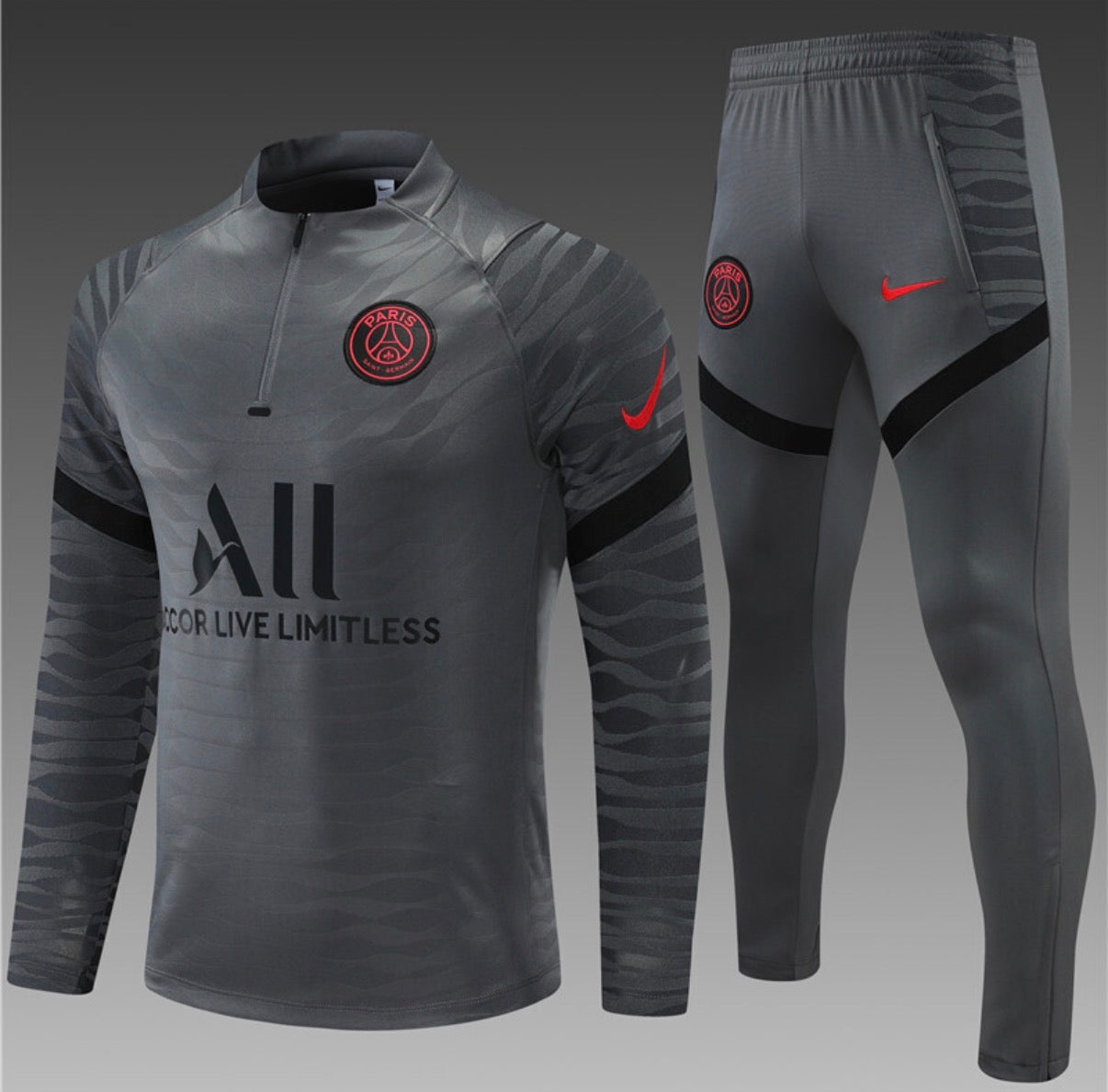 Ensemble PSG gris Manches Longues - face