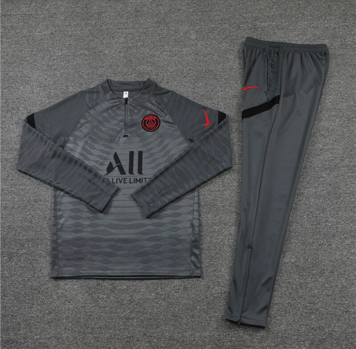 Ensemble PSG gris Manches Longues - à plat