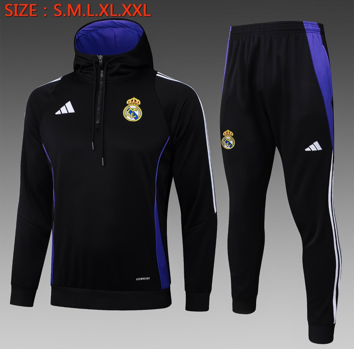 Ensemble Real Madrid Noir/Violet - face