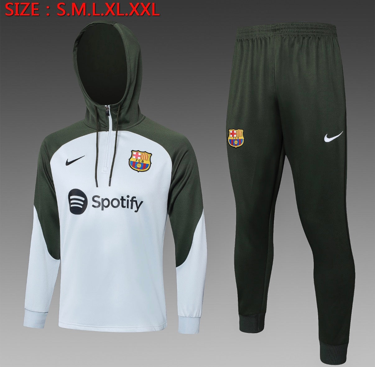 Ensemble Barcelone Blanc/Kaki - face