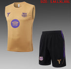 Ensemble Débardeur Short FC Barcelone Doré face