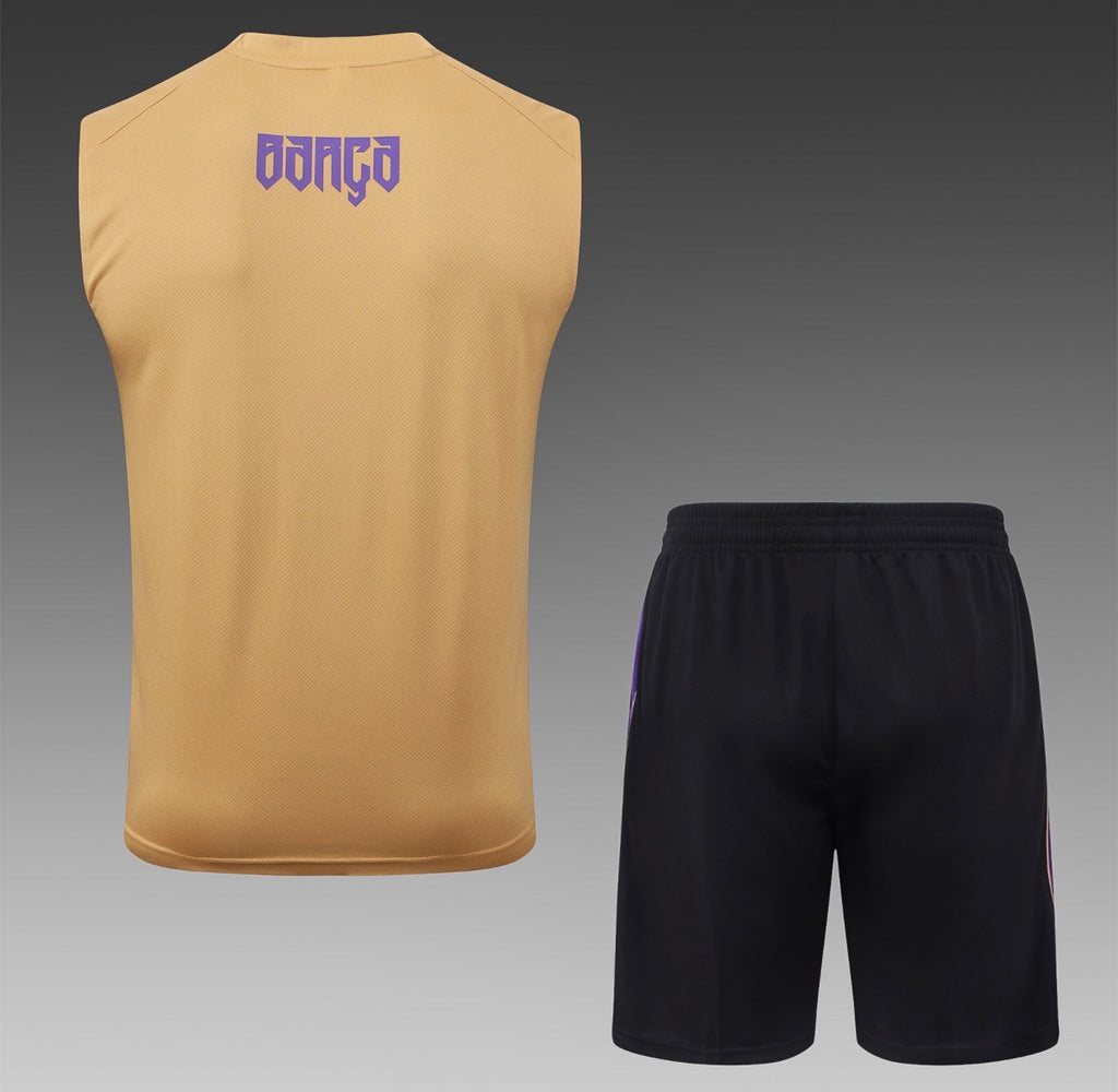 Ensemble Débardeur Short FC Barcelone Doré dos