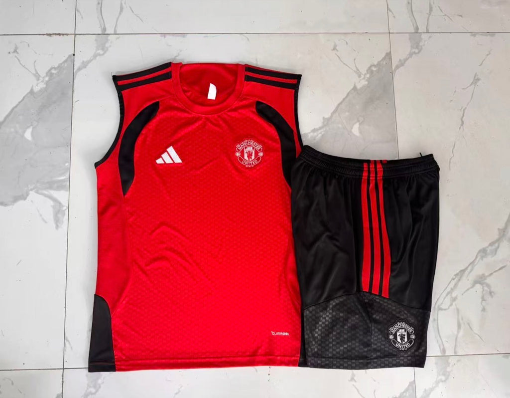 Ensemble Débardeur Short Manchester United Rouge face marbre