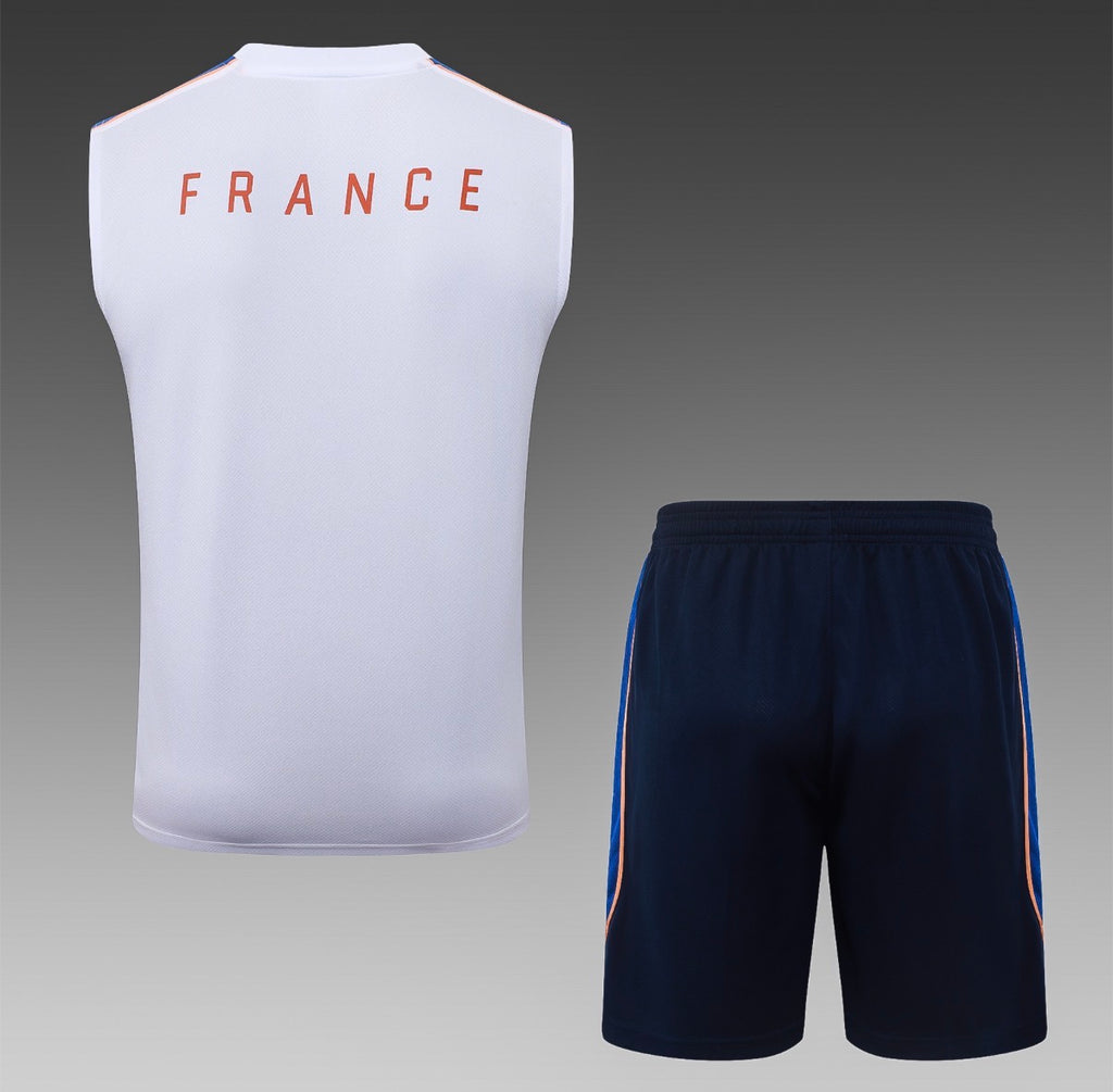 Ensemble Débardeur Short France Blanc dos