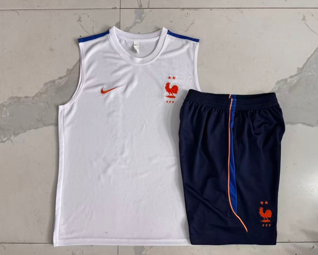 Ensemble Débardeur Short France Blanc face marbre