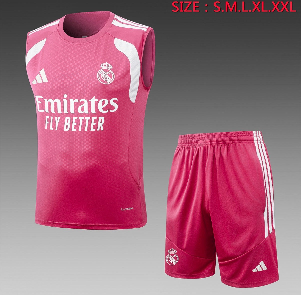 Ensemble Débardeur Short Real Madrid Rose face