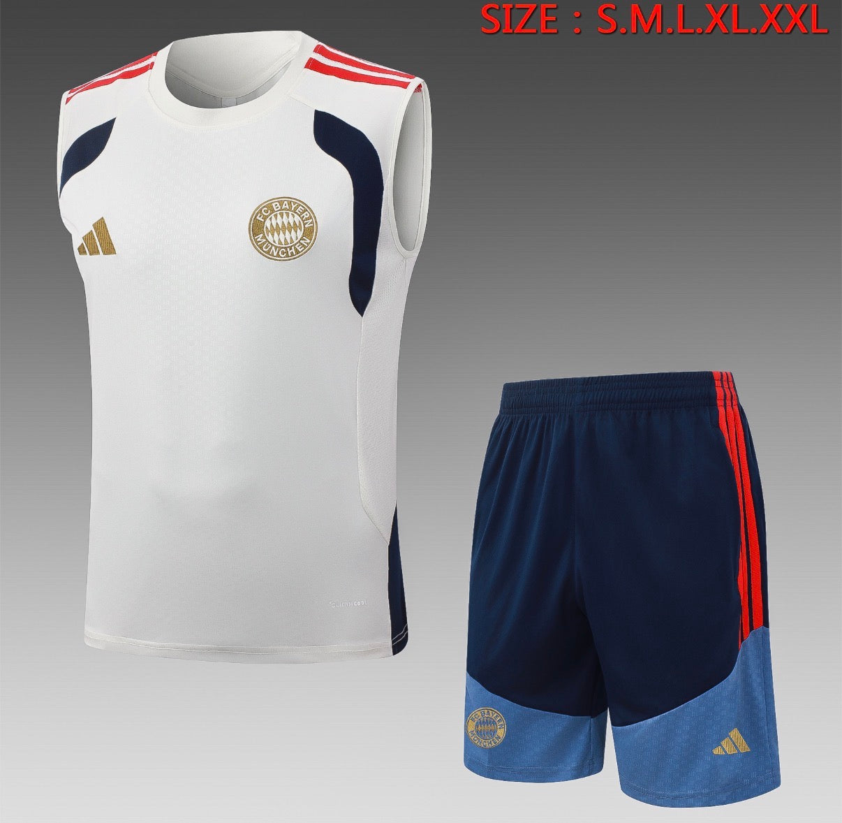 Ensemble Débardeur Short Bayern Munich Blanc face