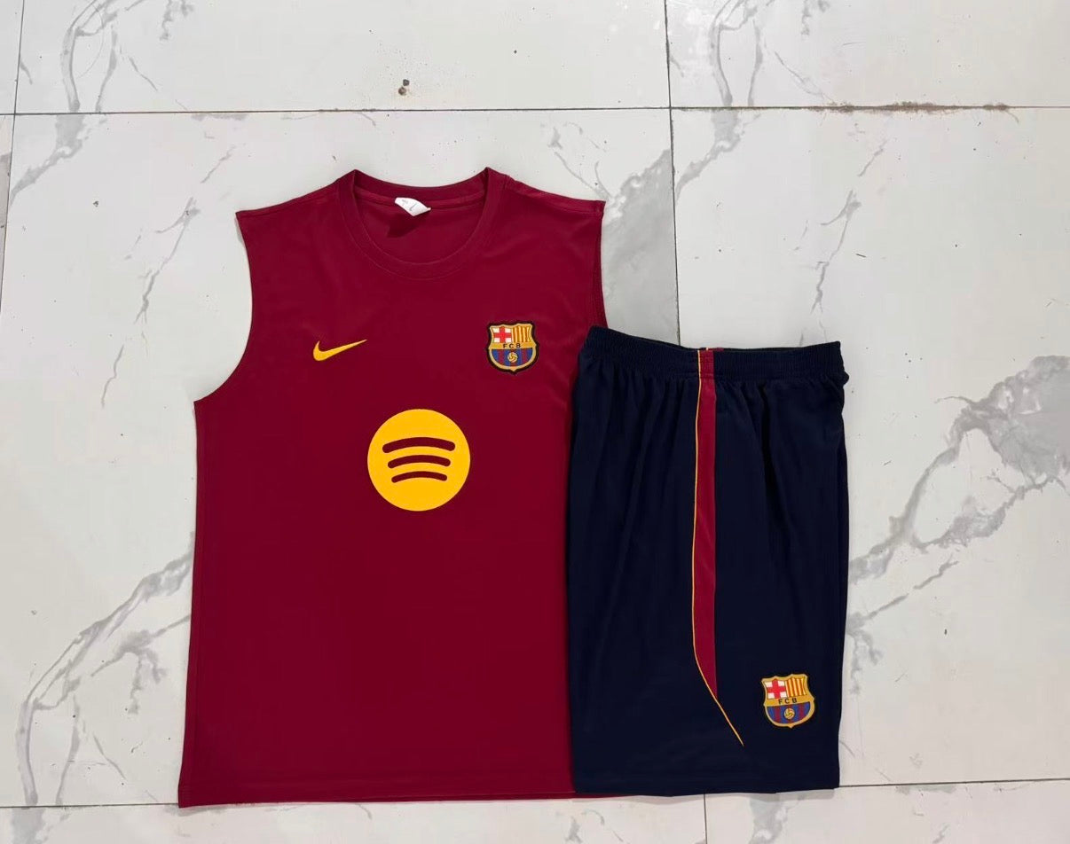 Ensemble Débardeur Short FC Barcelone Bordeaux face marbre