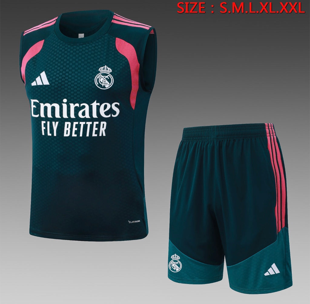 Ensemble Débardeur Short Real Madrid Vert face