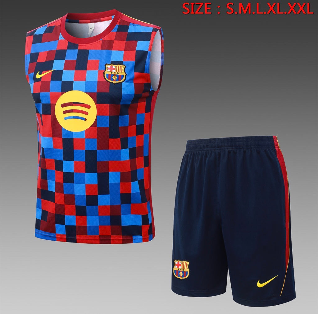 Ensemble Débardeur Short FC Barcelone Damier face