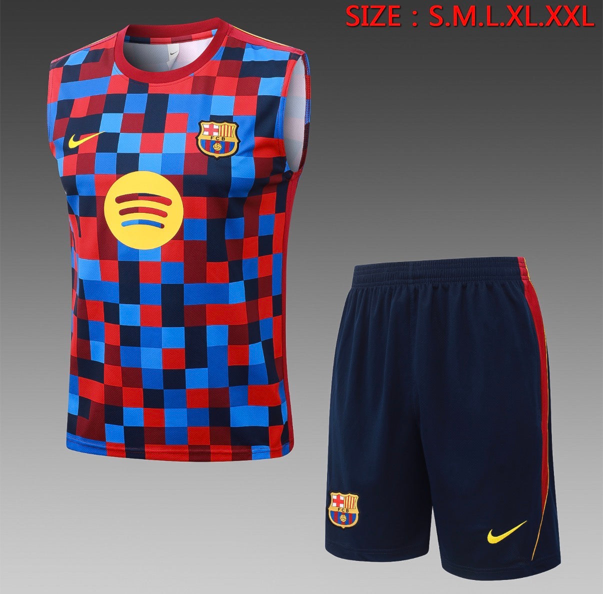 Ensemble Débardeur Short FC Barcelone Damier face
