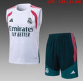 Ensemble Débardeur Short Real Madrid Blanc Vert face
