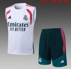 Ensemble Débardeur Short Real Madrid Blanc Vert face