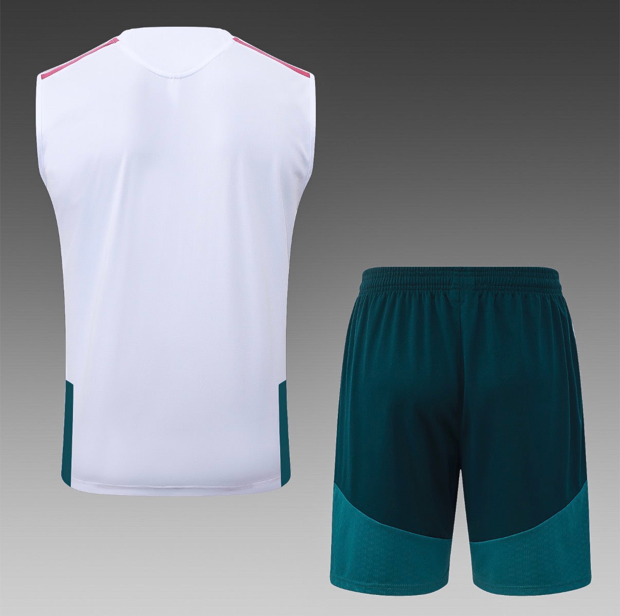 Ensemble Débardeur Short Real Madrid Blanc Vert dos