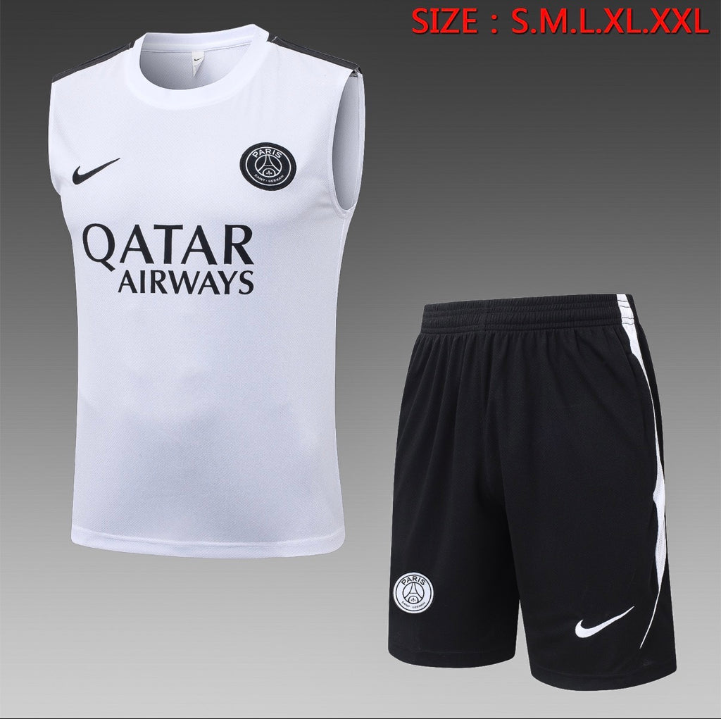 Ensemble Débardeur Short PSG Blanc face