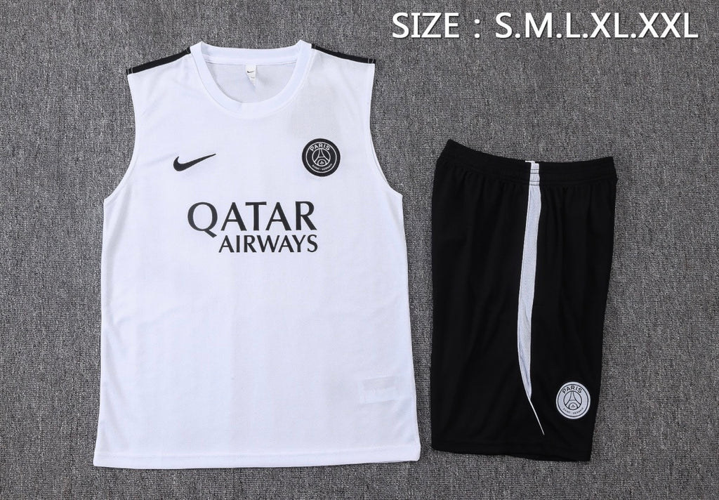 Ensemble Débardeur Short PSG Blanc face marbre