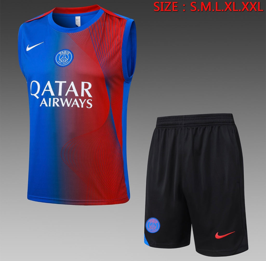 Ensemble Débardeur Short PSG Bleu Rouge face