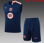 Ensemble Débardeur Short FC Barcelone Bleu Marine face