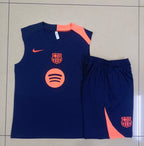 Ensemble Débardeur Short FC Barcelone Bleu Marine face marbre