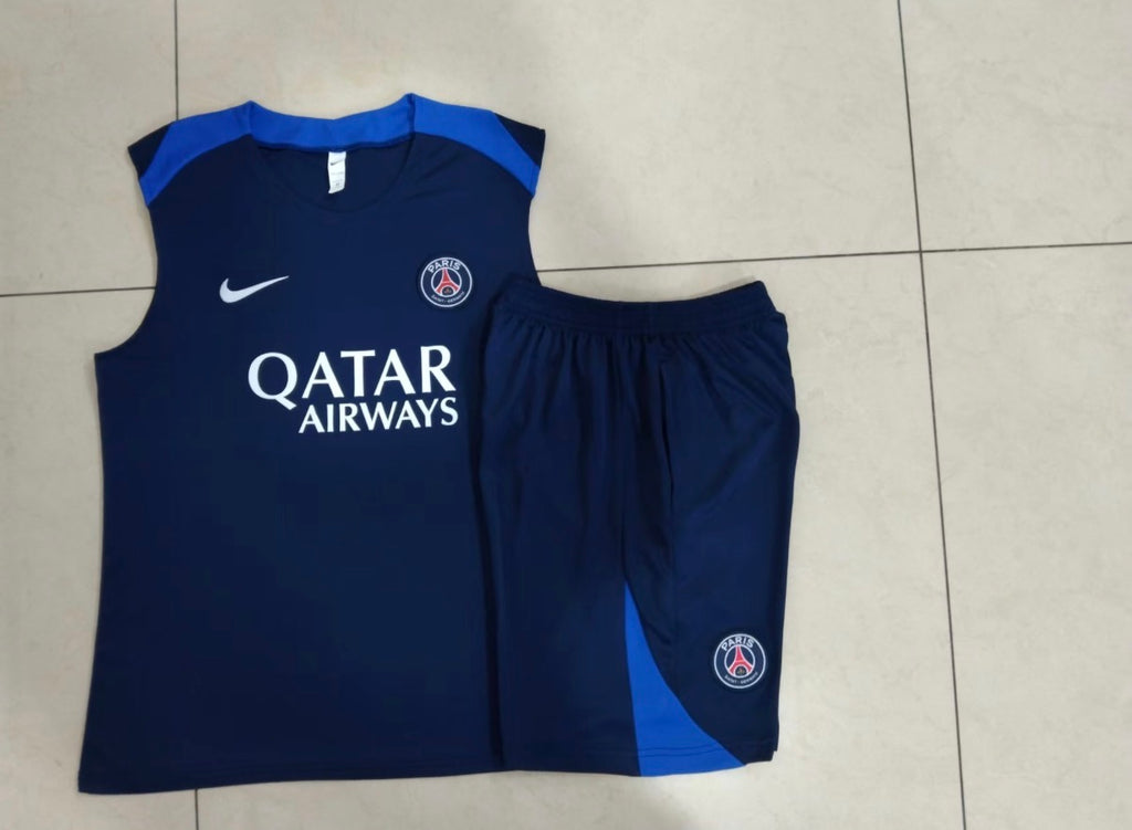 Ensemble Débardeur Short PSG Marine face marbre
