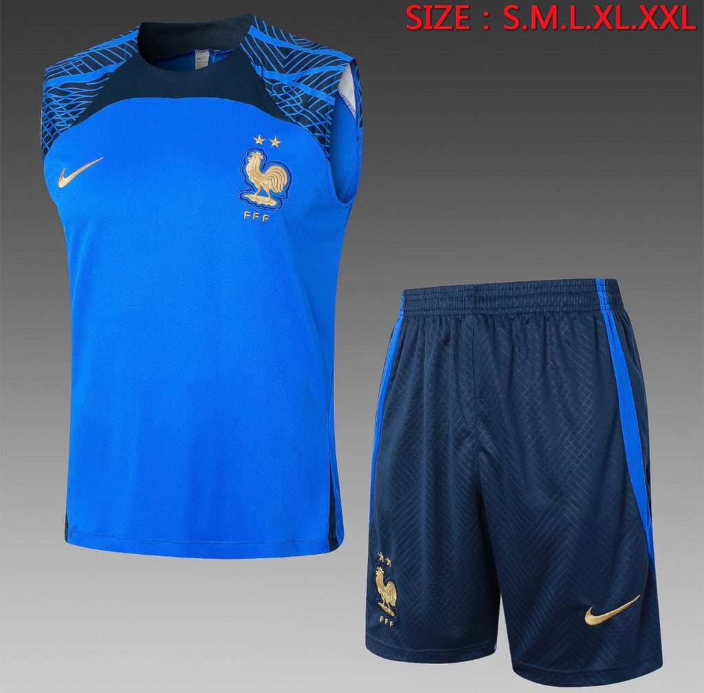 Ensemble Débardeur Short France Bleu face